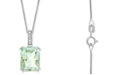 Macy's Green Quartz (3-1/10 ct. t.w.) & Diamond Accent 18" Pendant Necklace in 14k White Gold
